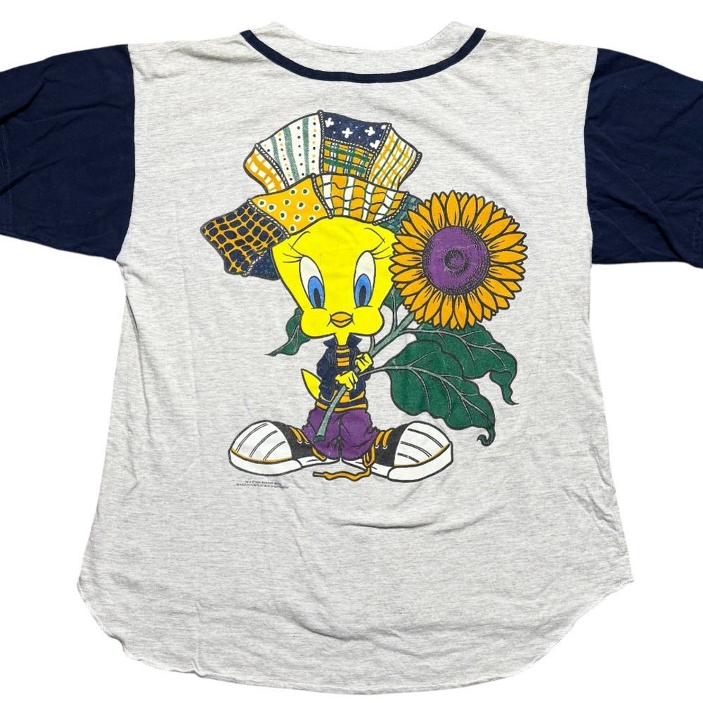 Tweety Bird vintage cloth Jersey medium patchwork sunflower 90s